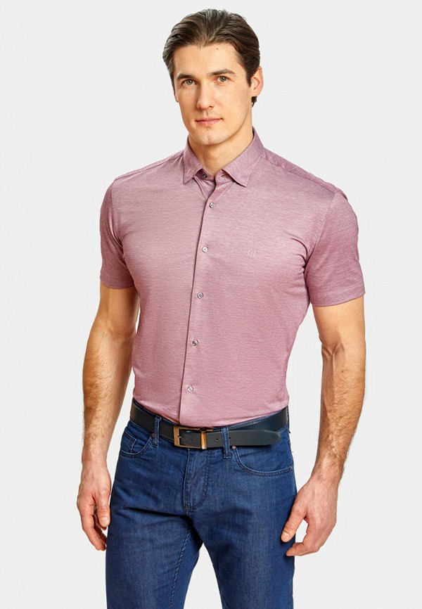 мужская рубашка с коротким рукавом kanzler, розовая