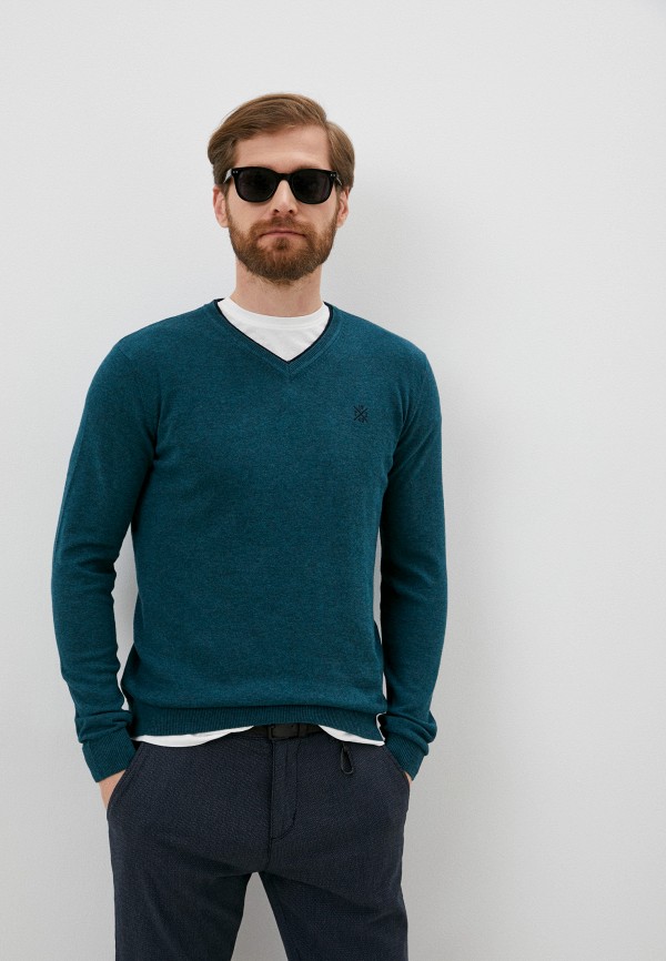мужской пуловер tom tailor, бирюзовый