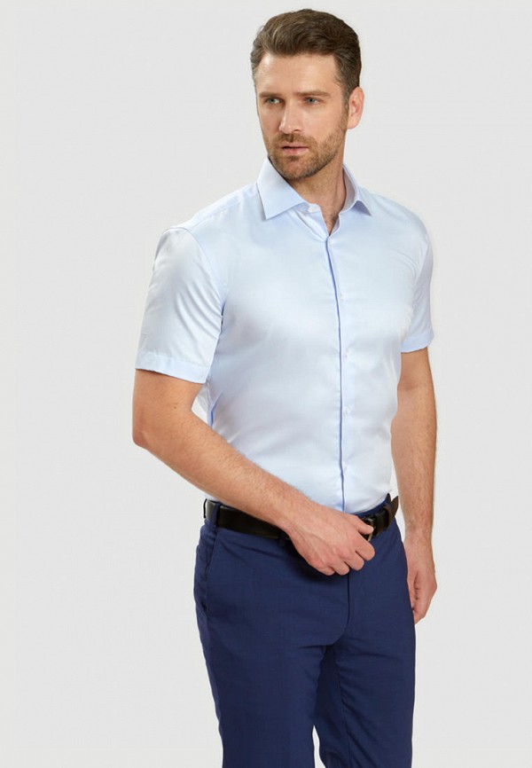 мужская рубашка с коротким рукавом kanzler, голубая