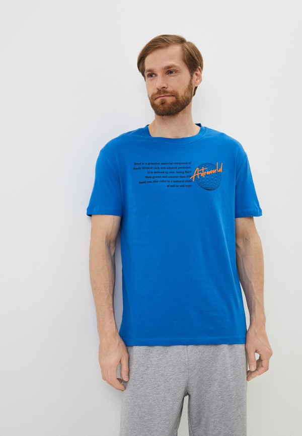 мужская футболка с коротким рукавом defacto, синяя