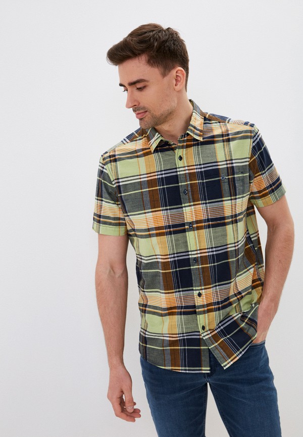 мужская рубашка с коротким рукавом colin’s, зеленая