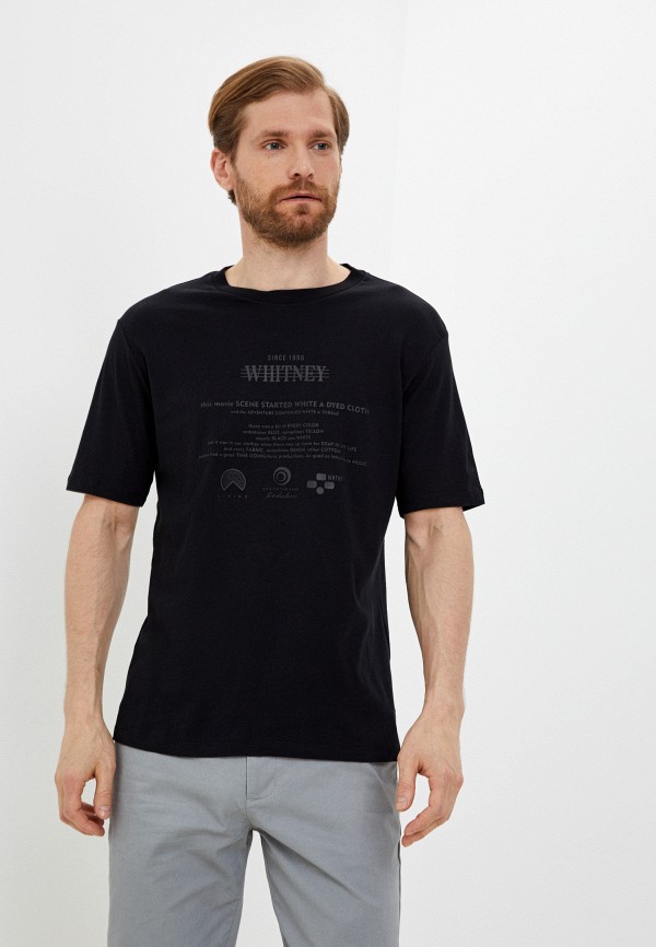 мужская футболка с коротким рукавом whitney, черная