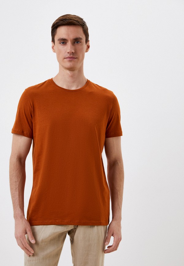 мужская футболка с коротким рукавом fine joyce, коричневая