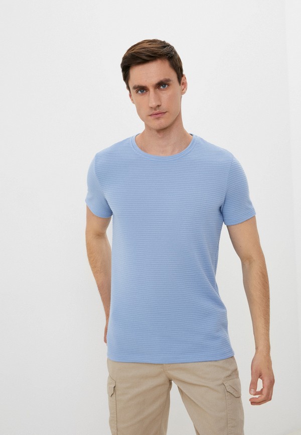 мужская футболка с коротким рукавом defacto, голубая