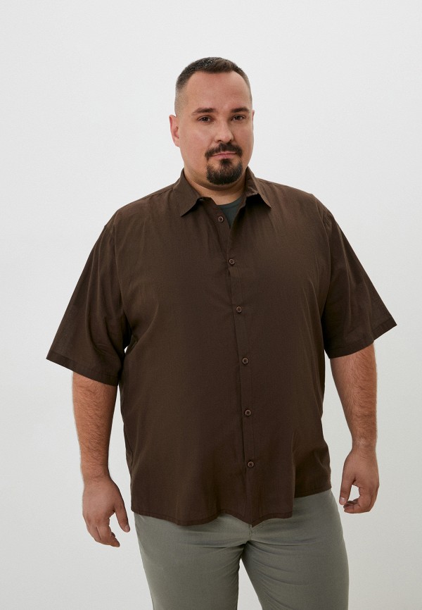 мужская рубашка с коротким рукавом armaron, коричневая