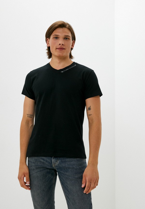мужская футболка с коротким рукавом lika dress, черная