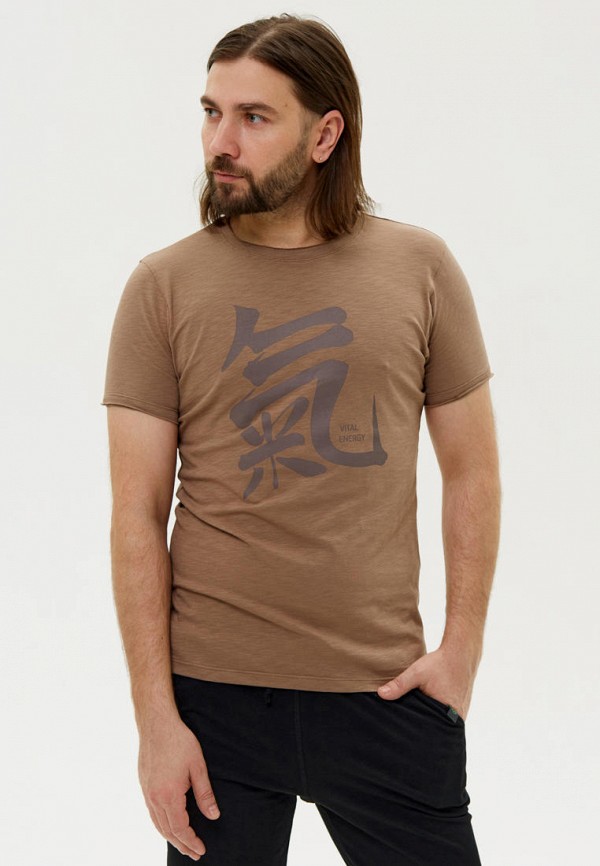 мужская футболка с коротким рукавом yogadress, коричневая