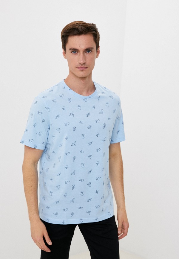 мужская футболка с коротким рукавом o’stin, голубая