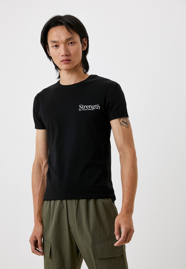мужская футболка с коротким рукавом defacto, черная