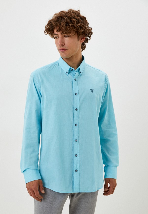 мужская рубашка с длинным рукавом caramelo, голубая