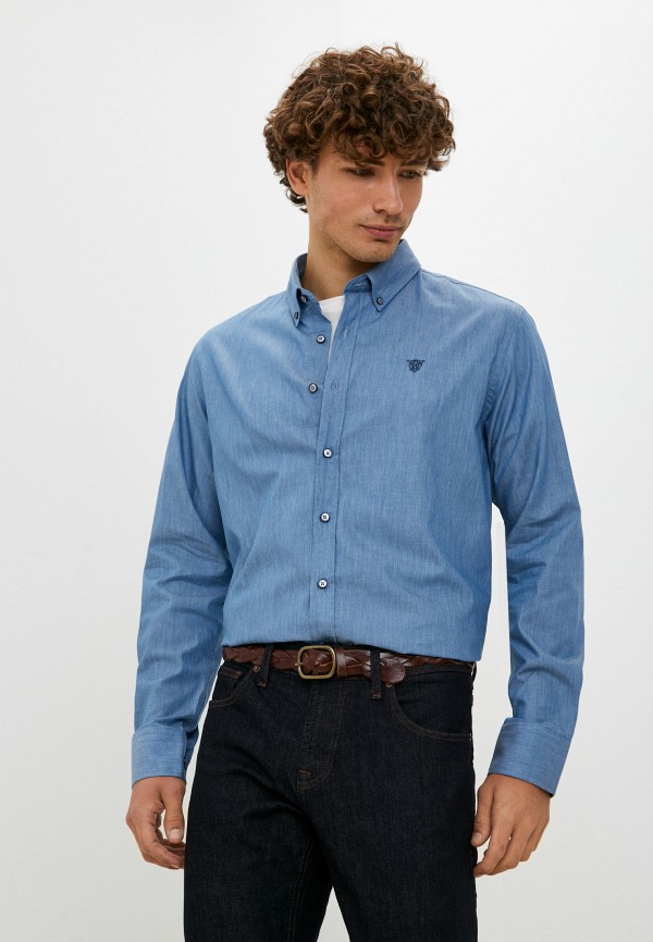 мужская рубашка с длинным рукавом caramelo, голубая