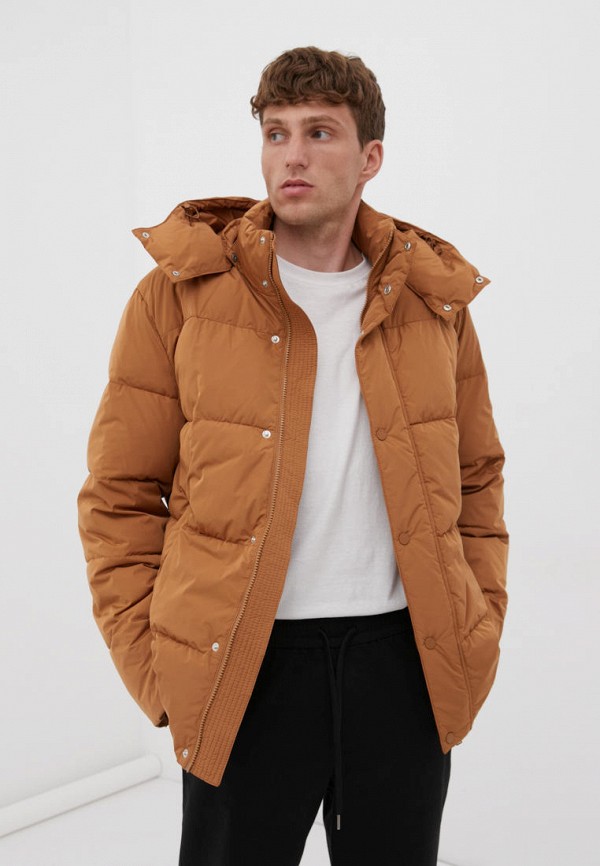 мужская утепленные куртка finn flare, коричневая