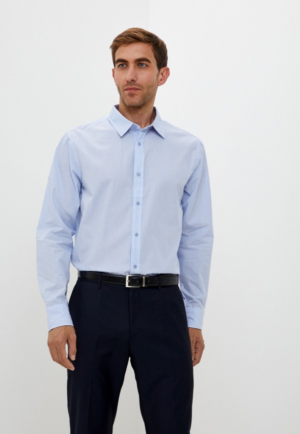 мужская рубашка с длинным рукавом baon, голубая