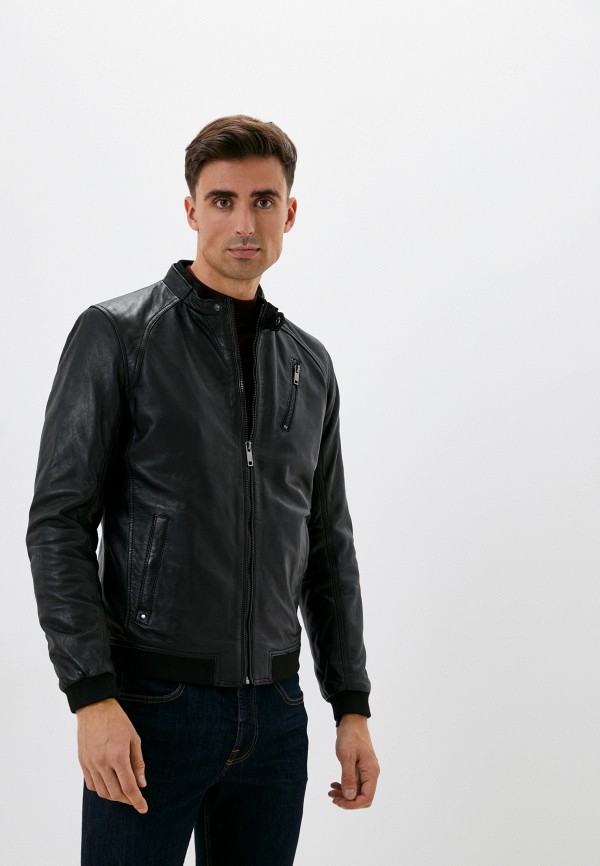 мужская кожаные куртка urban fashion for men, черная