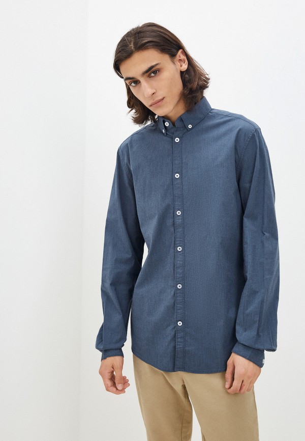 мужская рубашка с длинным рукавом tom tailor, синяя