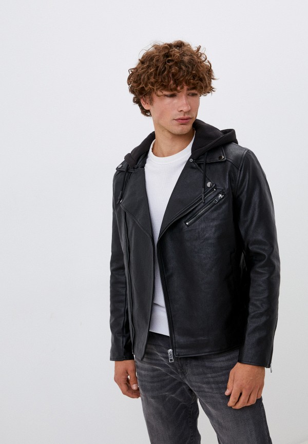 мужская кожаные куртка colin’s, черная