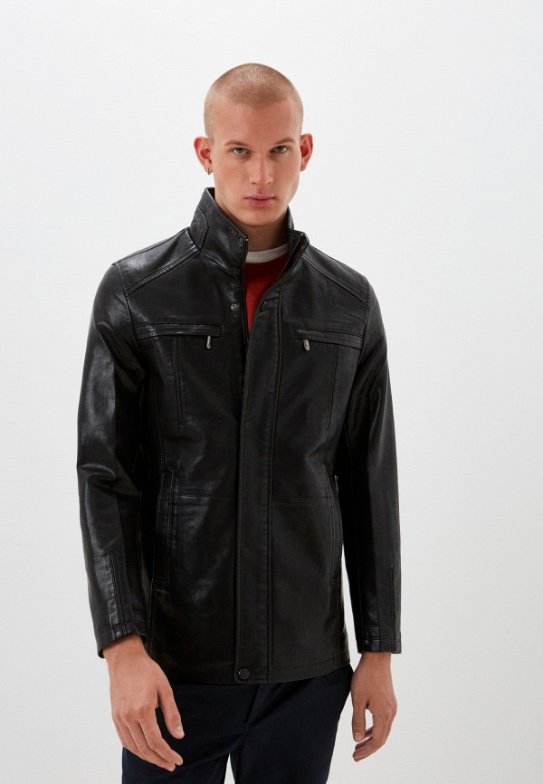 мужская кожаные куртка ogmando, черная
