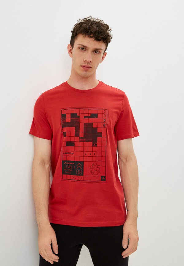 мужская футболка с коротким рукавом demix, красная