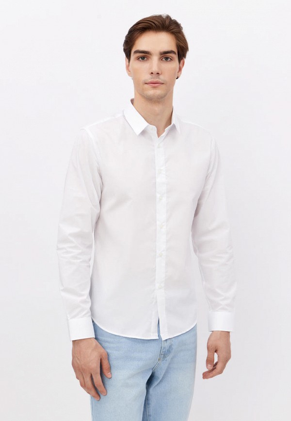 мужская рубашка с длинным рукавом modis, белая
