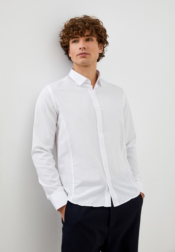 мужская рубашка с длинным рукавом trendyol, белая