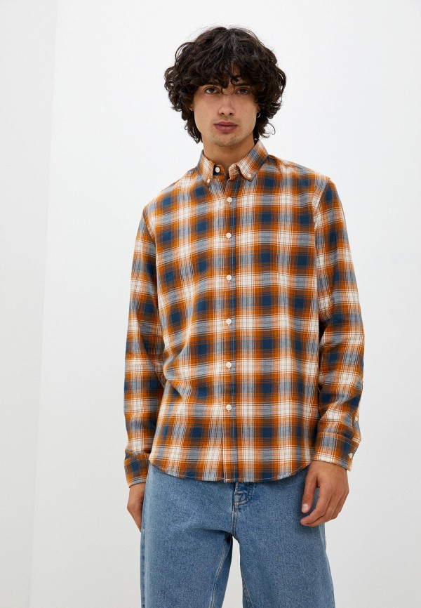 мужская рубашка с длинным рукавом colin’s, коричневая