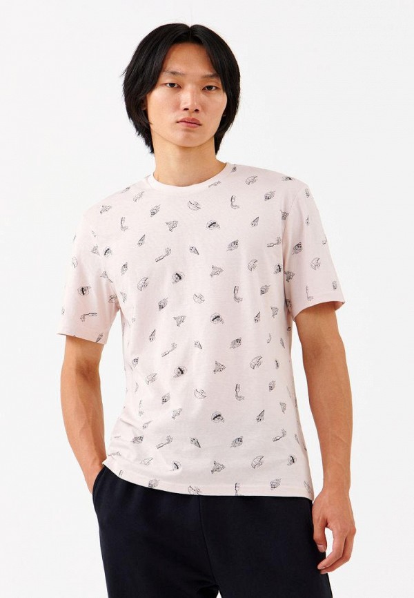 мужская футболка с коротким рукавом befree, розовая