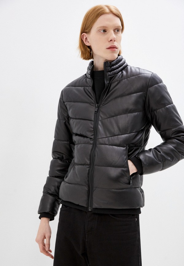 мужская кожаные куртка colin’s, черная