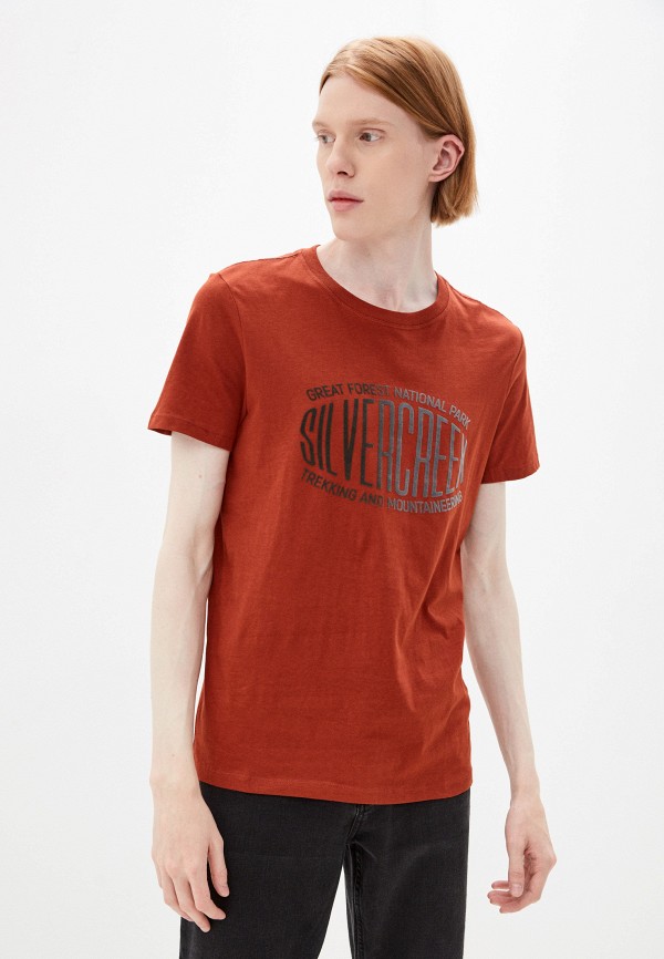 мужская футболка с коротким рукавом colin’s, коричневая