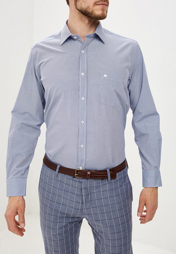 мужская рубашка с длинным рукавом karflorens, синяя
