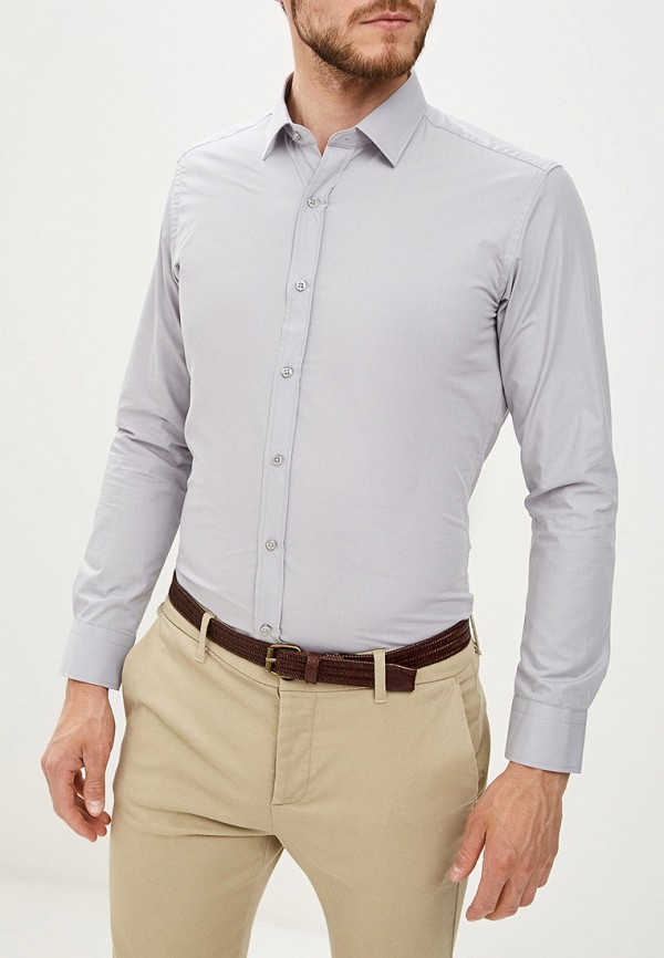 мужская рубашка с длинным рукавом karflorens, серая