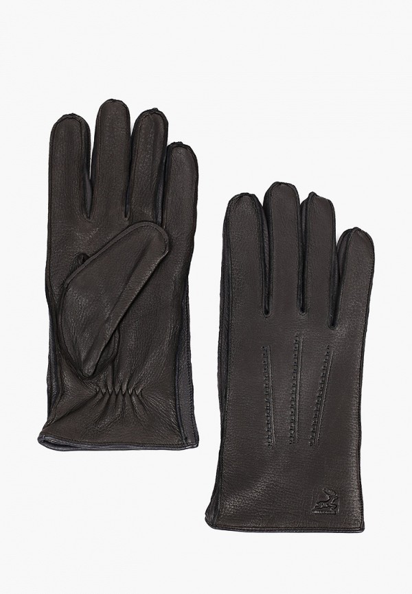 мужские кожаные перчатки eleganzza, черные