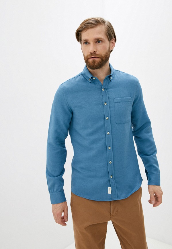мужская рубашка с длинным рукавом defacto, синяя