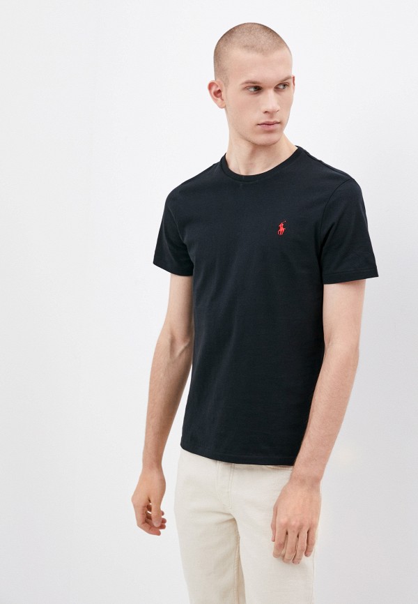 мужская футболка с коротким рукавом polo ralph lauren, черная