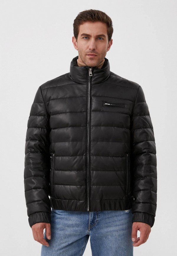 мужская кожаные куртка finn flare, черная