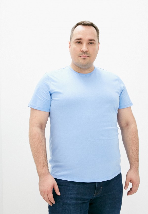 мужская футболка с коротким рукавом fine joyce, голубая