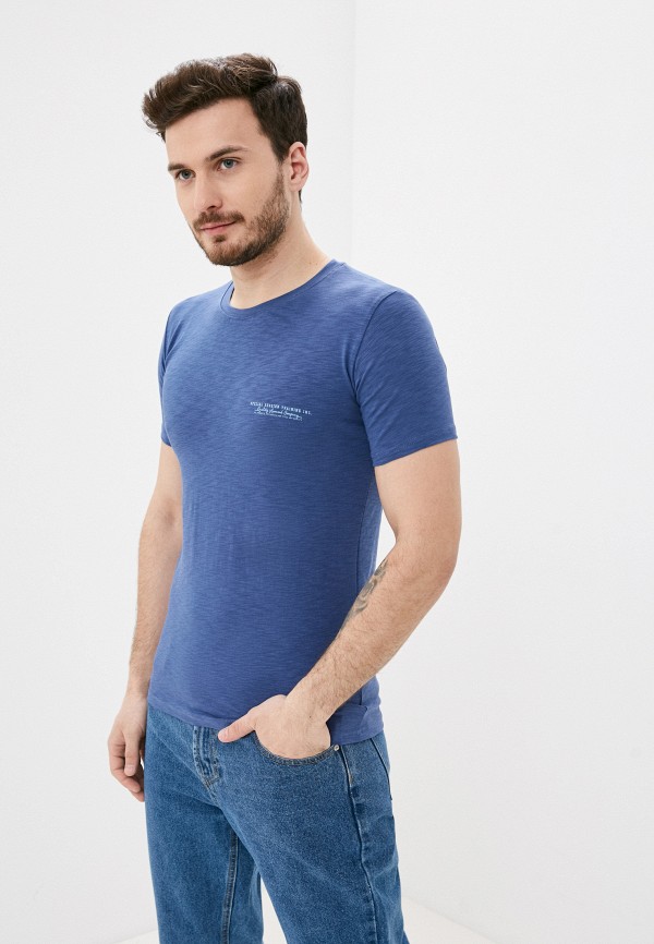 мужская футболка с коротким рукавом lika dress, синяя
