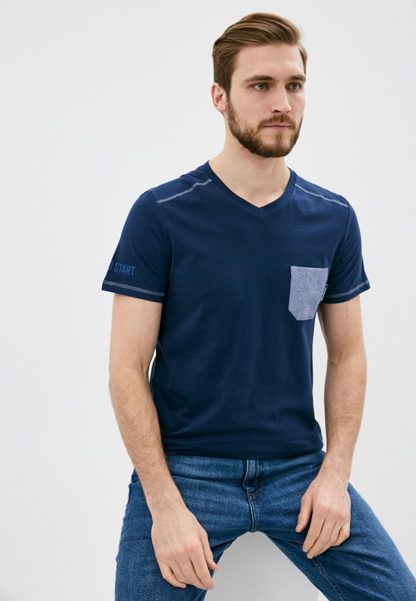 мужская футболка с коротким рукавом begood, синяя