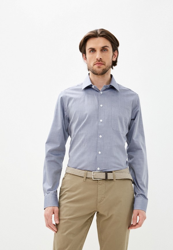 мужская рубашка с длинным рукавом henderson, синяя