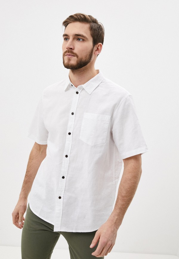 мужская рубашка с коротким рукавом baon, белая