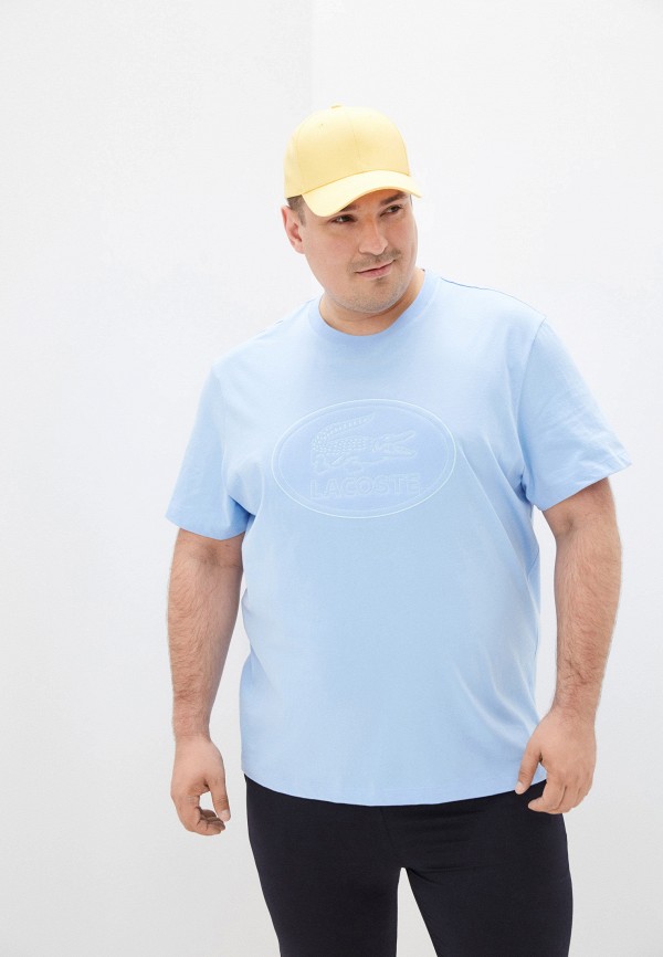 мужская футболка с коротким рукавом lacoste, голубая