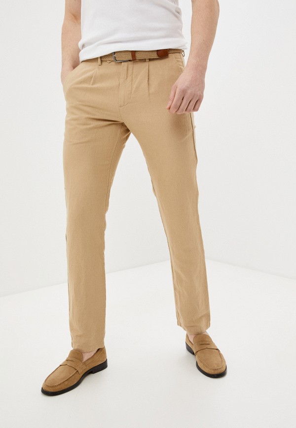 мужские прямые брюки lacoste, бежевые