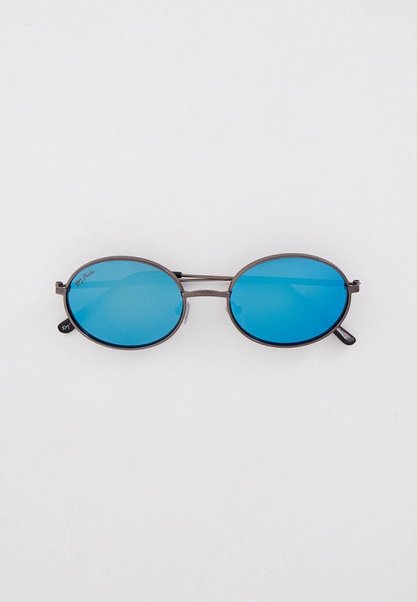мужские круглые солнцезащитные очки ray flector, серые