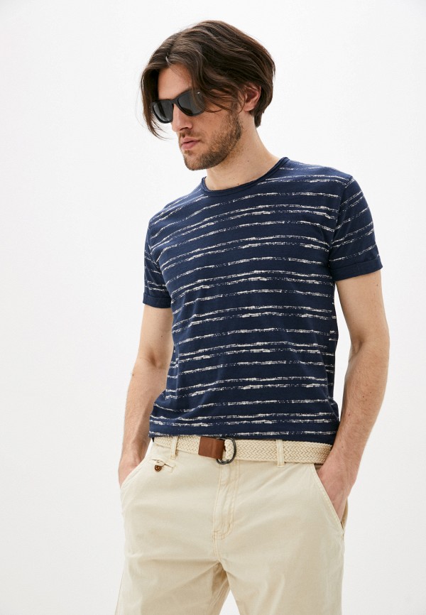 мужская футболка с коротким рукавом indicode jeans, синяя
