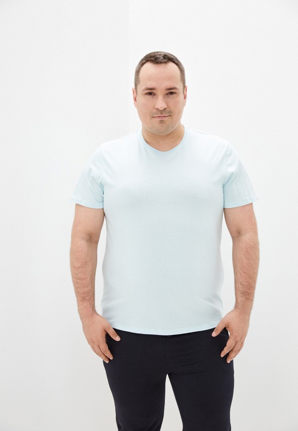 мужская футболка с коротким рукавом fine joyce, голубая