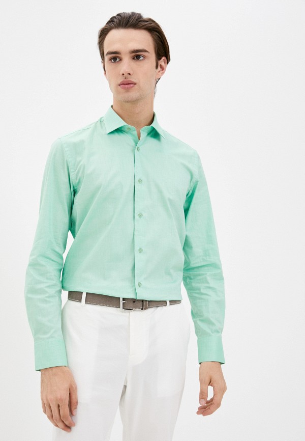 мужская рубашка с длинным рукавом bawer, зеленая