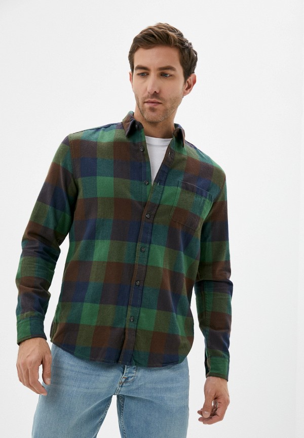 мужская рубашка с длинным рукавом colin’s, зеленая