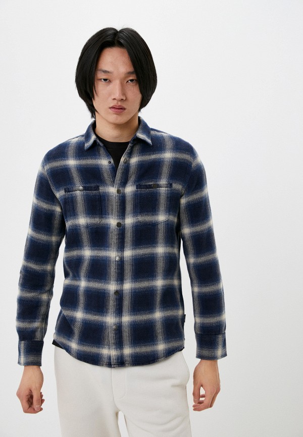 мужская рубашка с длинным рукавом indicode jeans, синяя