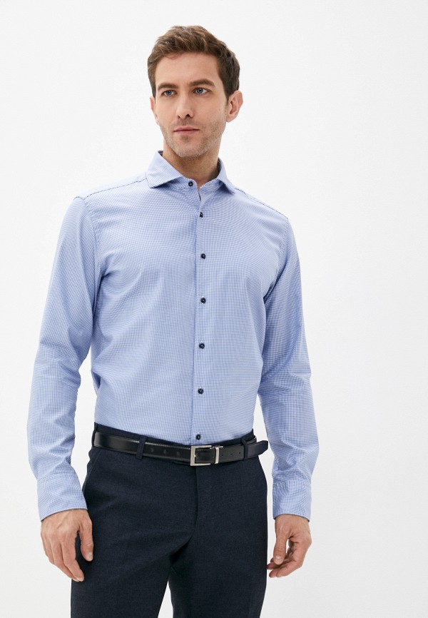 мужская рубашка с длинным рукавом eterna, голубая