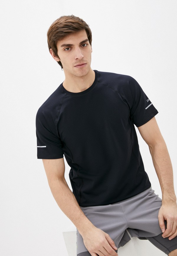 мужская футболка с коротким рукавом zasport, черная