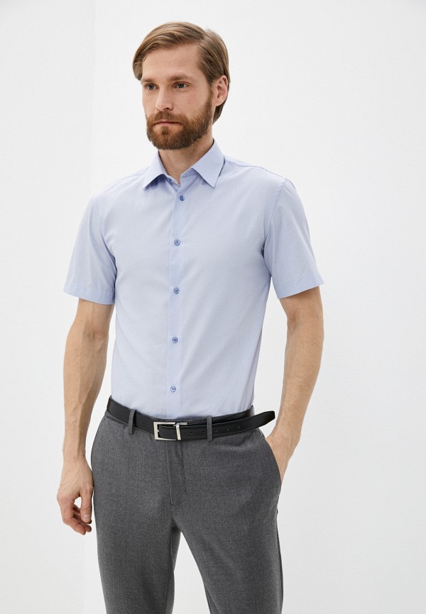 мужская рубашка с коротким рукавом btc, голубая